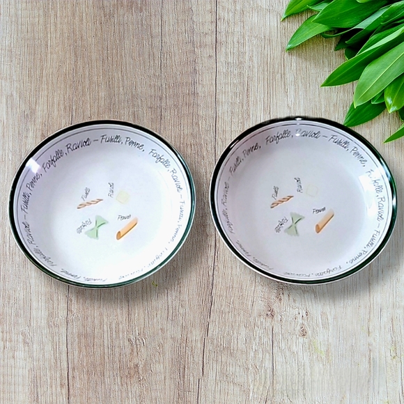 8 1/2" Stoneware Pasta Plates, Set of 2 - Picture 6 of 9